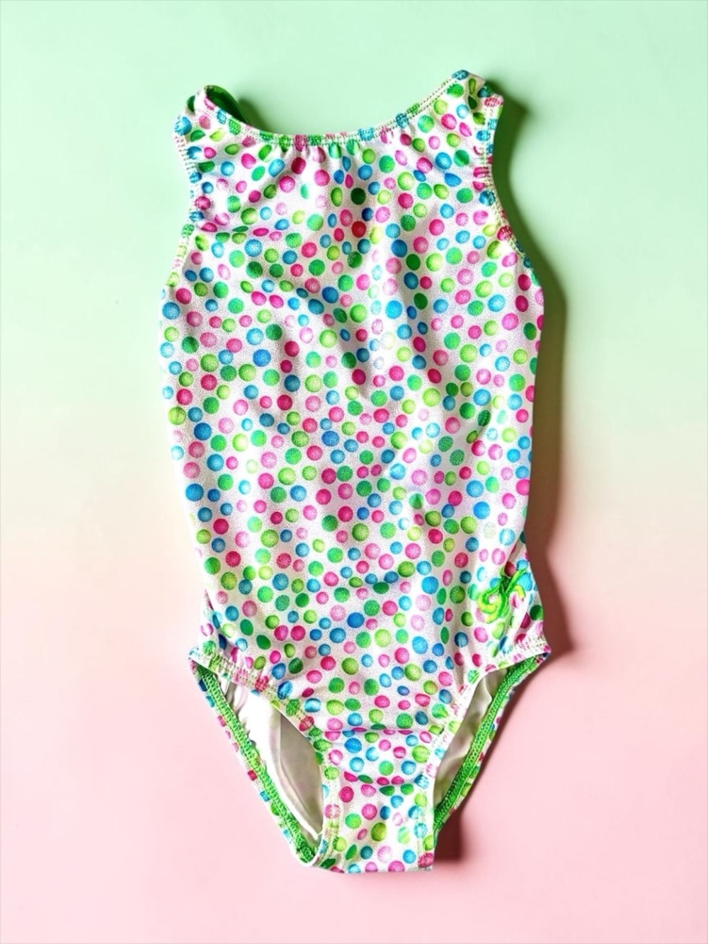 GK Elite Metallic Polka Dot Leotard – Child Small (CS) – Like New